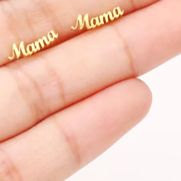 Gold mama earrings - Picture 3 of 3